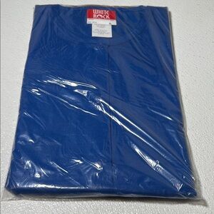 NEW White Rock Royal Blue Scrubs Jacket Long Sleeves Cuffs